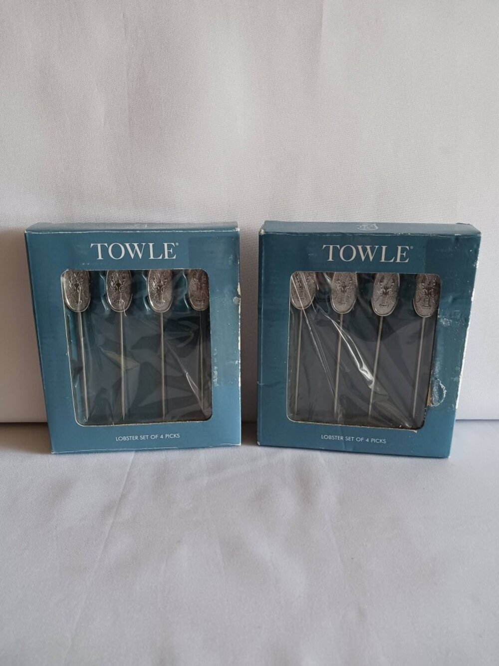 Towle Silvermiths – Lot of 2 Boxes W/4each Lobster Appetizer Picks